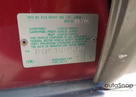 2006 Subaru Forester 2.5X L.l. Bean Edition from USA, damaged, VIN JF1SG67616H715192